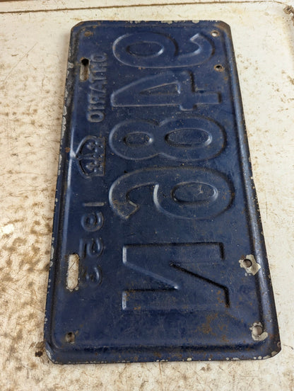1953 Ontario Passenger Vehicle License Plate - Repainted '9486N'