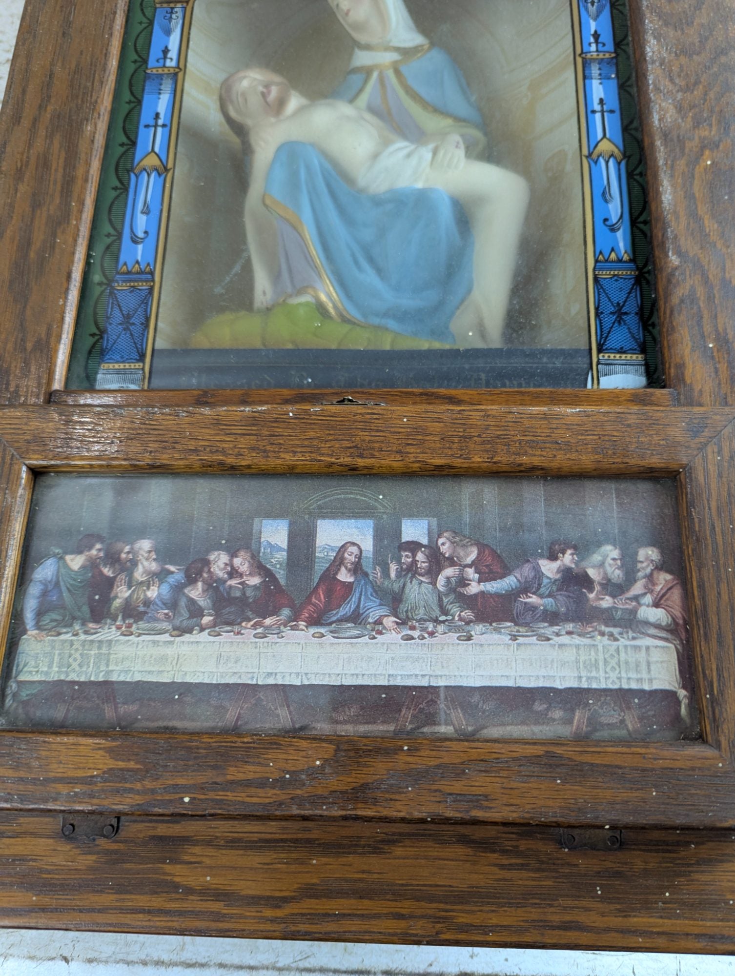 1909 Catholic Last Rites Sick Call Set Wall Altar
