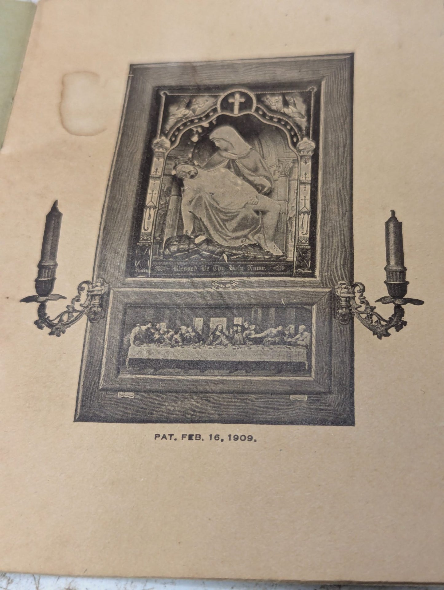 1909 Catholic Last Rites Sick Call Set Wall Altar