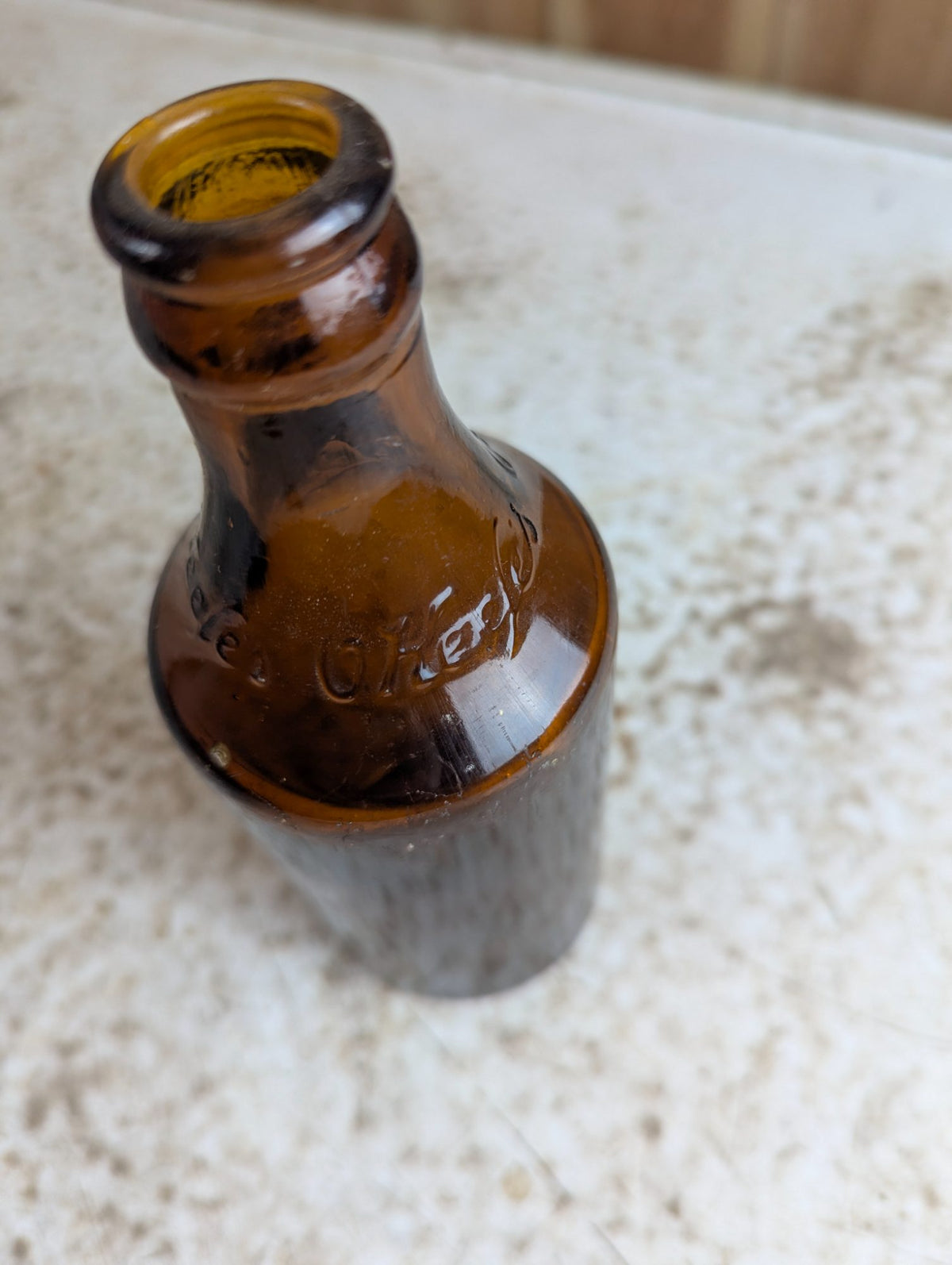 1940 O'Keefe's Amber Glass Soda Bottle