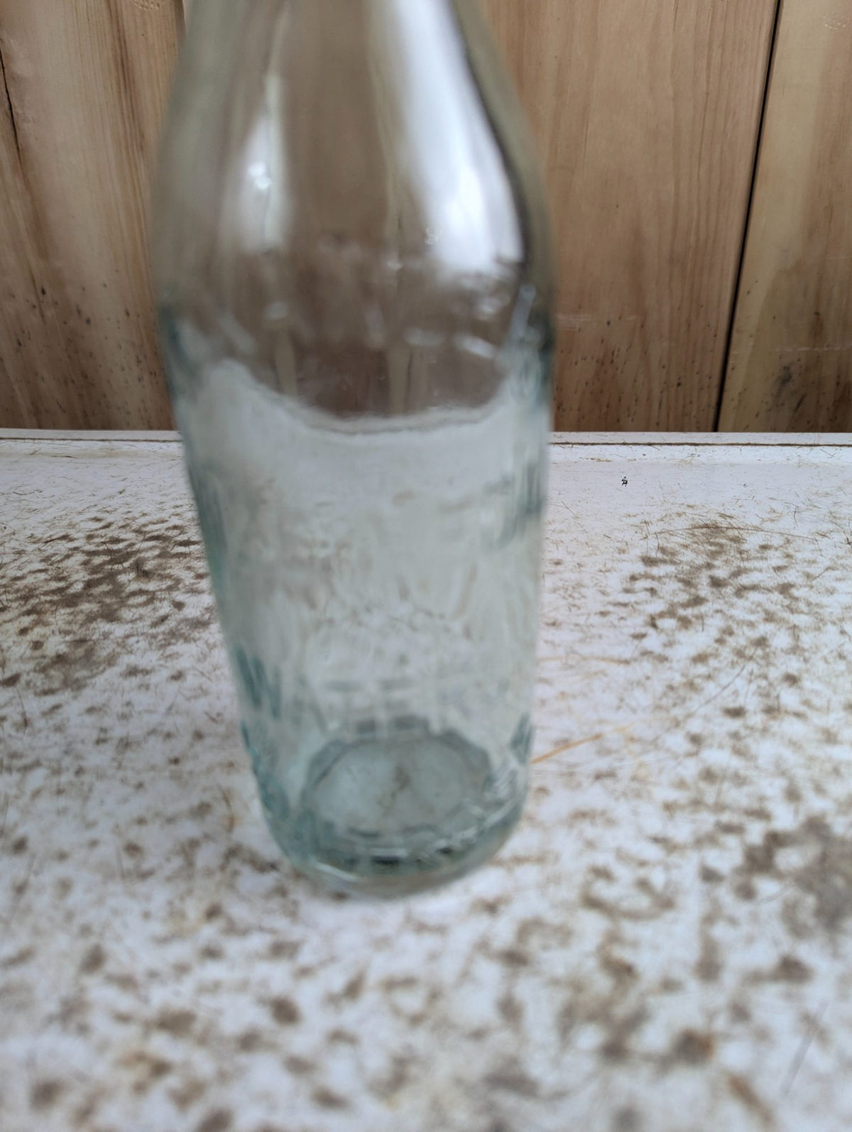 Antique Alexander Prize Medal Waters Montrose Aqua Glass Bottle with Ceramic Stopper