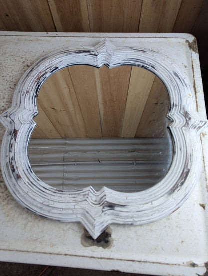 Distressed 21" Square Vintage-Style Wall Mirror