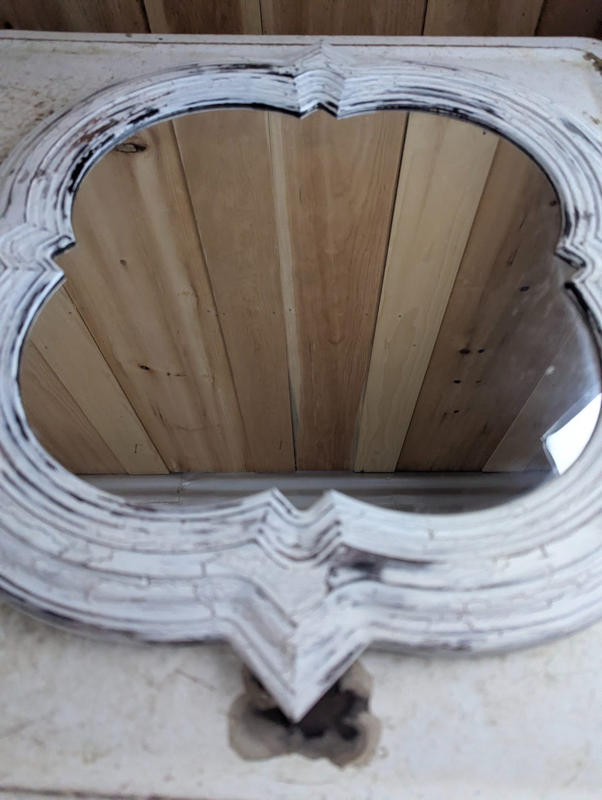Distressed 21" Square Vintage-Style Wall Mirror