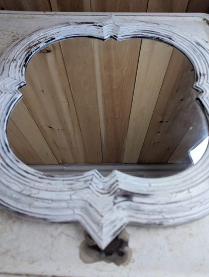 Distressed 21" Square Vintage-Style Wall Mirror