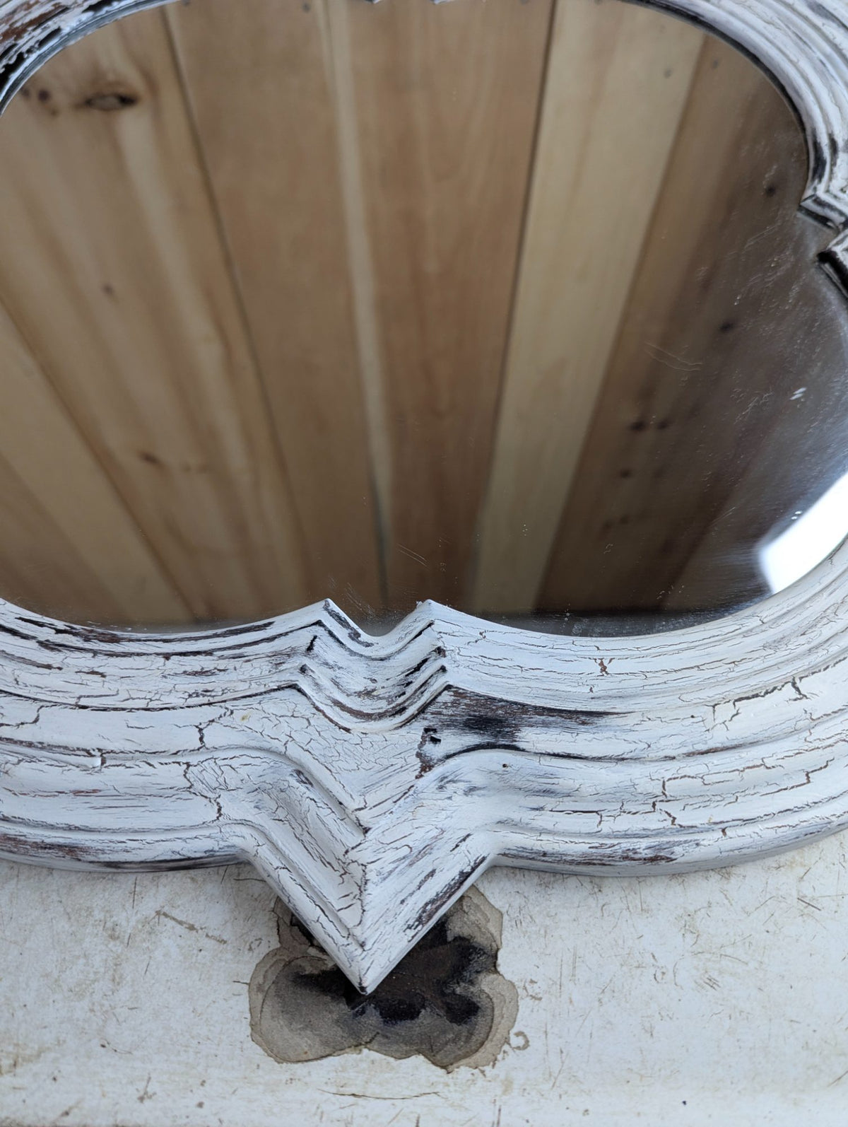 Distressed 21" Square Vintage-Style Wall Mirror