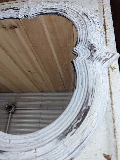 Distressed 21" Square Vintage-Style Wall Mirror