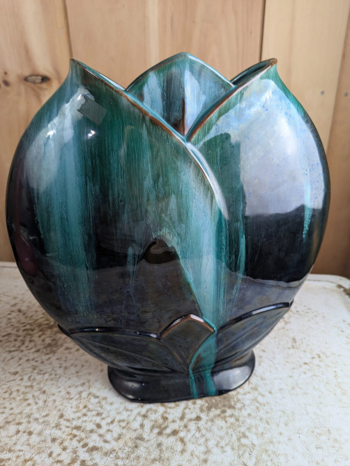 Vintage Blue Mountain Pottery 12" Tall Tulip Vase BMP