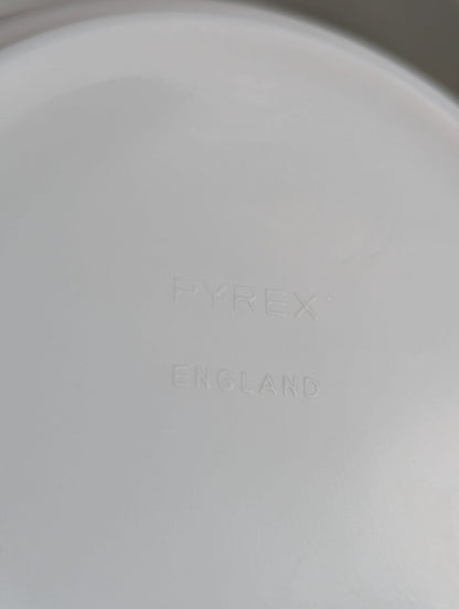 Set of 3 Vintage Pyrex England Emily Spring Garden Milk Glass Casserole Dishes with Lids
