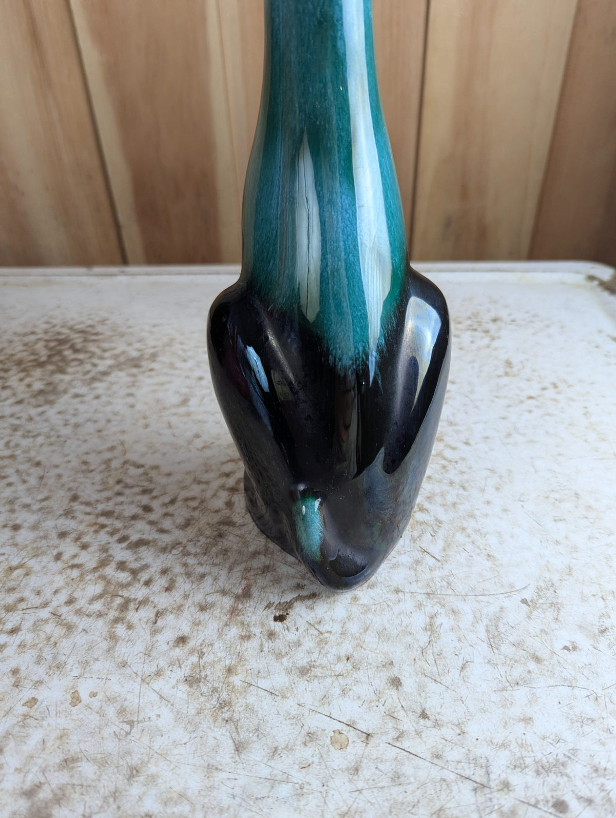 Vintage 13" Blue Mountain Pottery Dog with Bow Tie Figure BMP