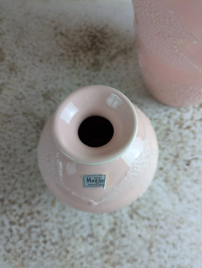Set of 2 Vintage Royal Haeger Pink Earth Wrap Vases 6.5" and 12.5" Tall