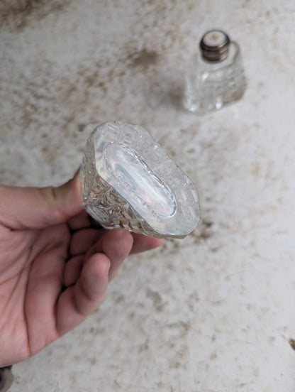 Vintage Pair of Cut Crystal Salt and Pepper Shakers