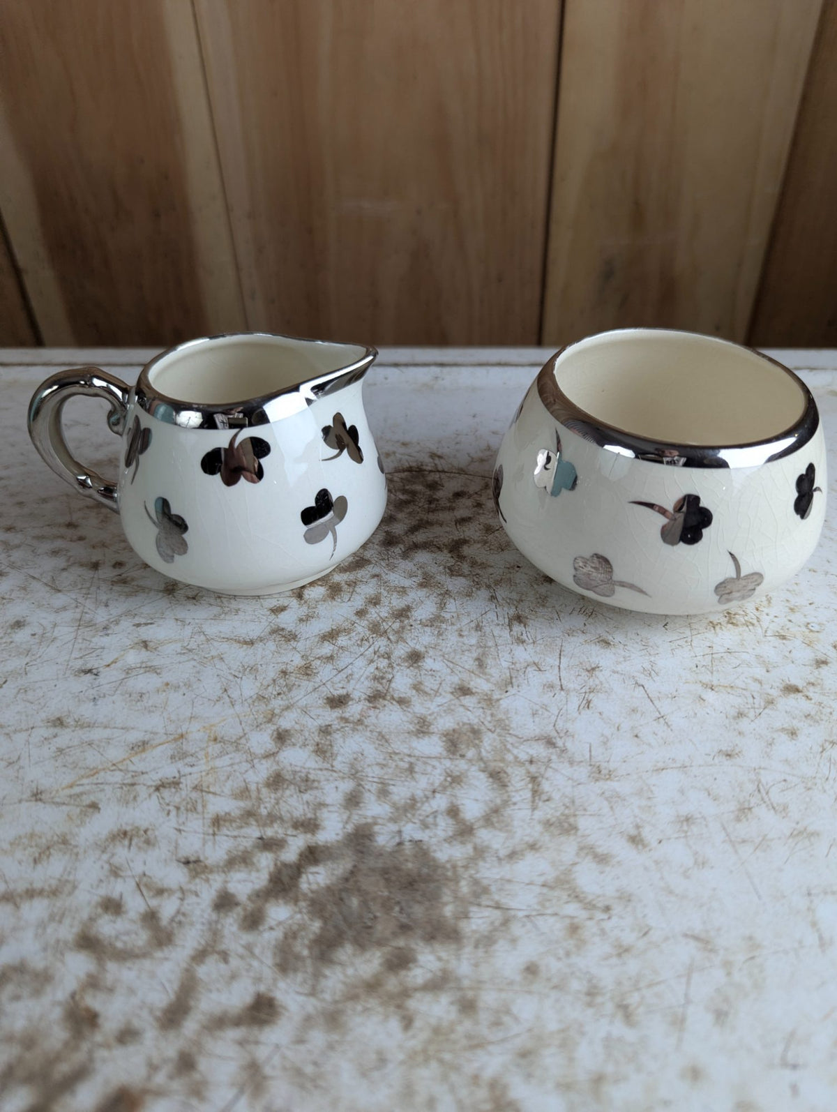 Vintage Sandland Ware Cream and Sugar Set