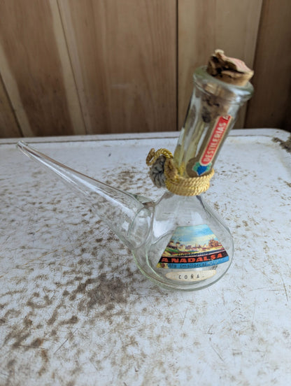 Vintage Miniature Spanish Porron Bottle Destilerias A. Nadal S.A.