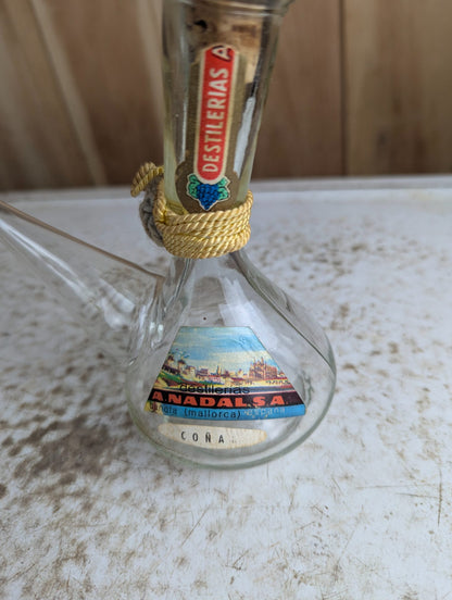 Vintage Miniature Spanish Porron Bottle Destilerias A. Nadal S.A.
