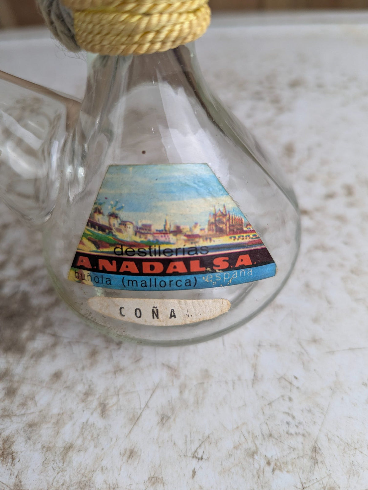 Vintage Miniature Spanish Porron Bottle Destilerias A. Nadal S.A.