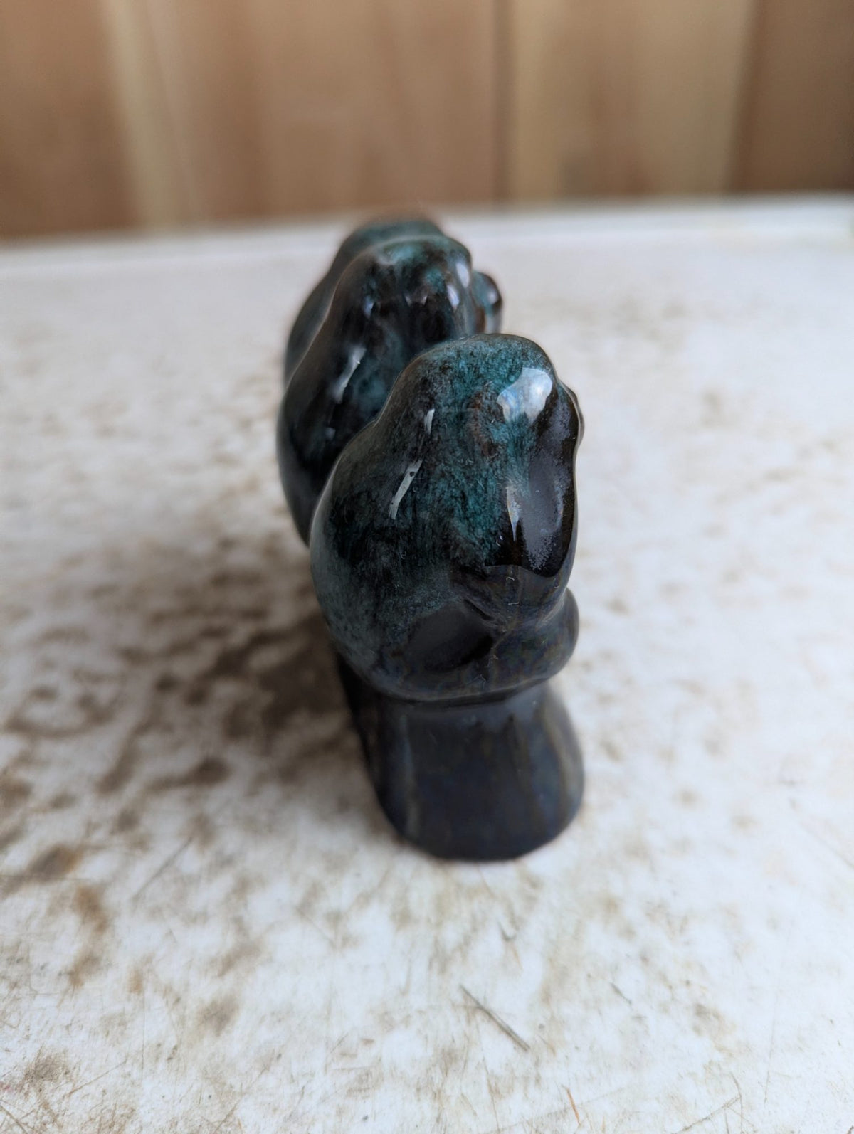 Vintage Blue Mountain Pottery 3" Tall Three Wise Monkeys Figurine BMP