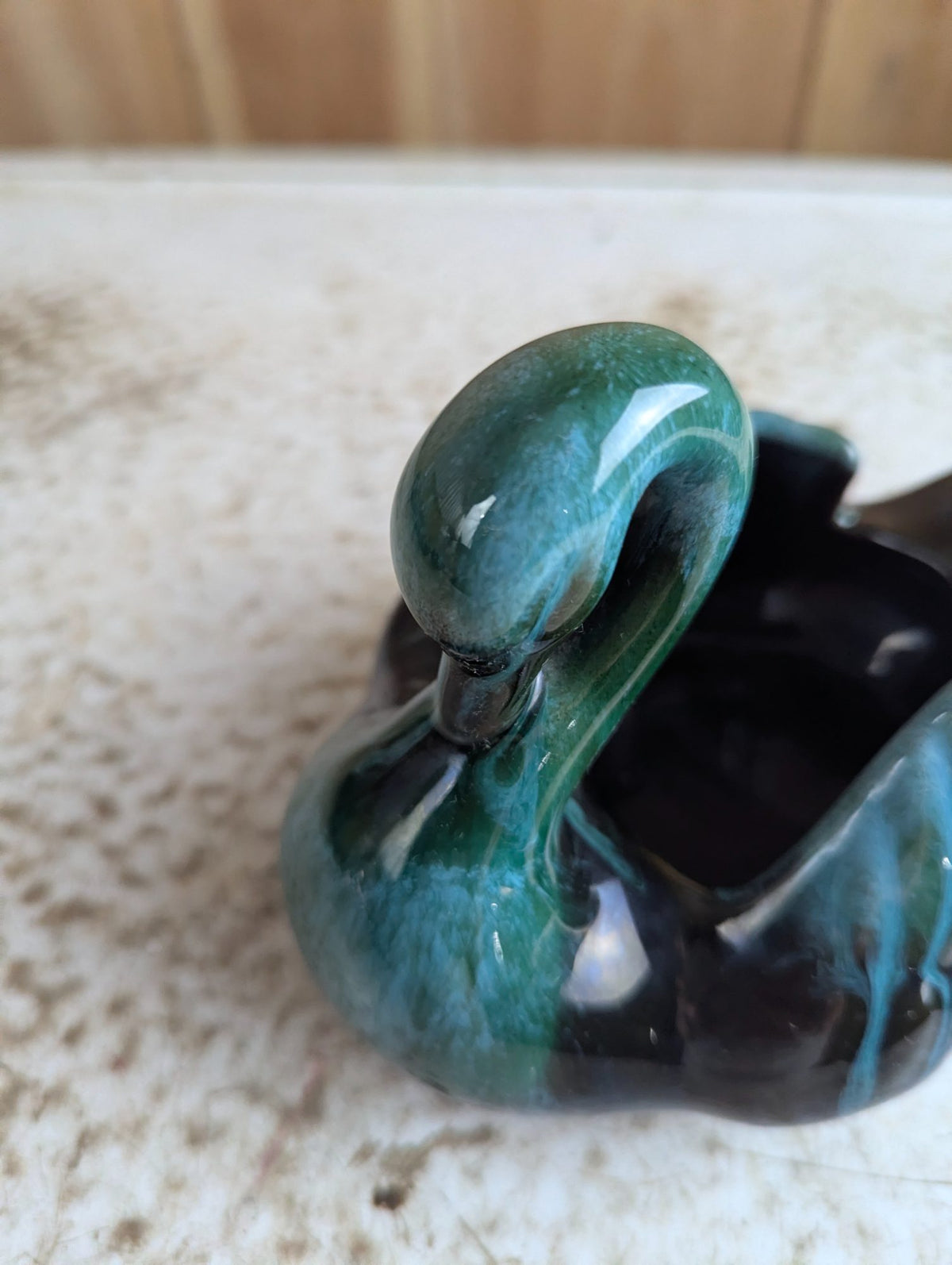 Pair of Vintage Blue Mountain Pottery Swan Planter Bowls BMP
