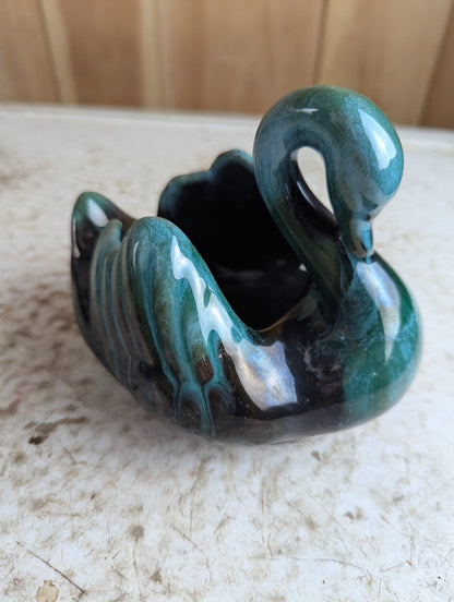 Pair of Vintage Blue Mountain Pottery Swan Planter Bowls BMP