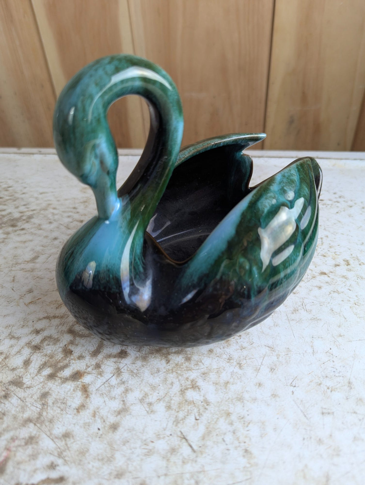 Large Vintage Blue Mountain Pottery Swan Planter Bowl BMP - Marked