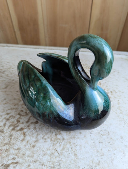 Large Vintage Blue Mountain Pottery Swan Planter Bowl BMP - Marked