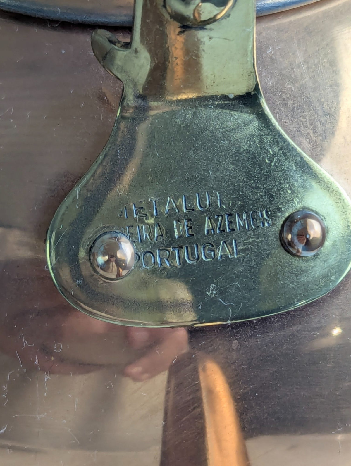 Vintage Portuguese Copper Stovetop Kettle with Ceramic Handle and Knob