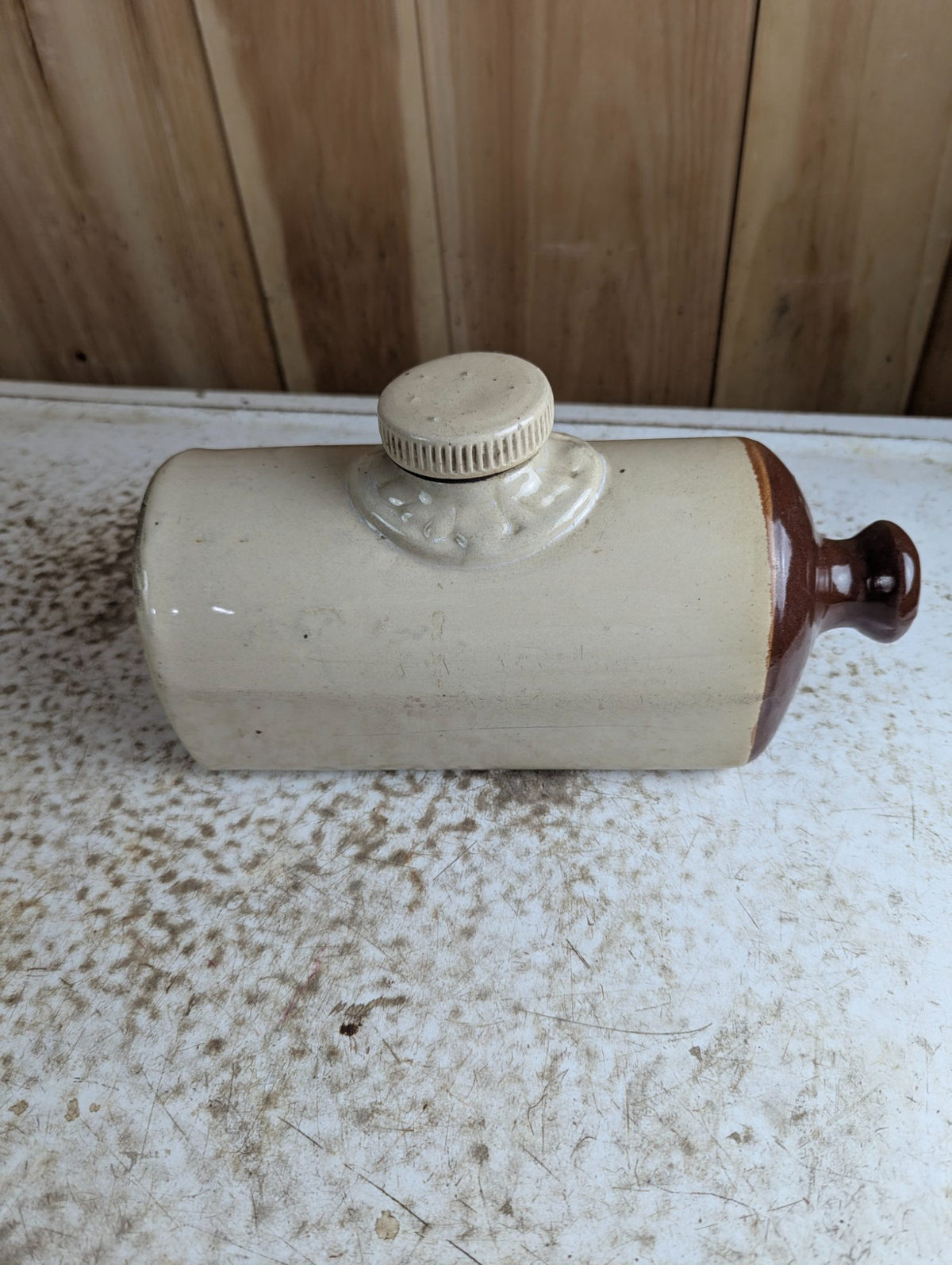 Antique Stoneware Bed Pig Foot Warmer