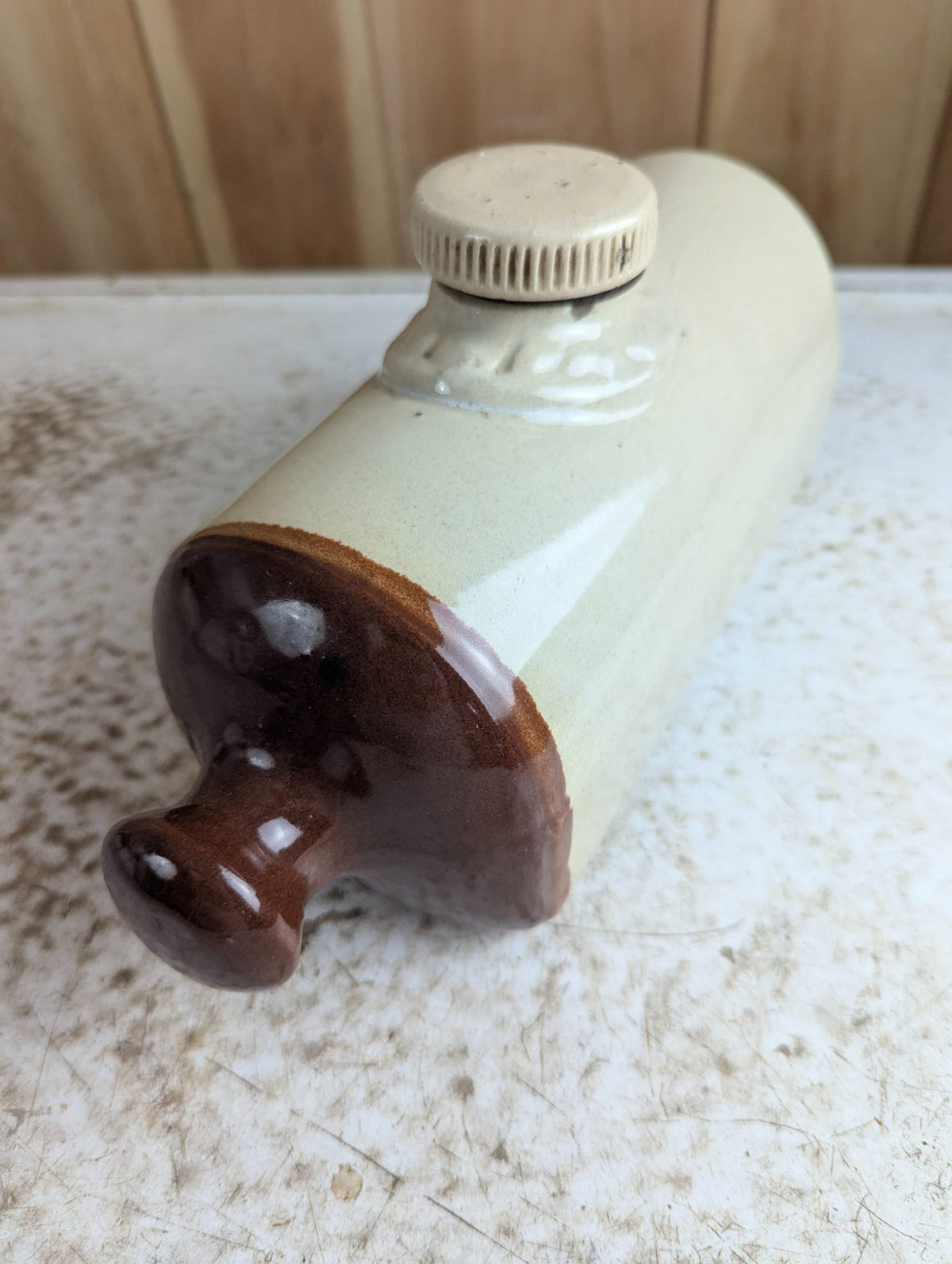 Antique Stoneware Bed Pig Foot Warmer