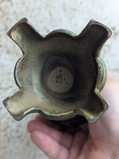 Vintage 9.5" Tall Art Nouveau Style Bronze Spelter Vase