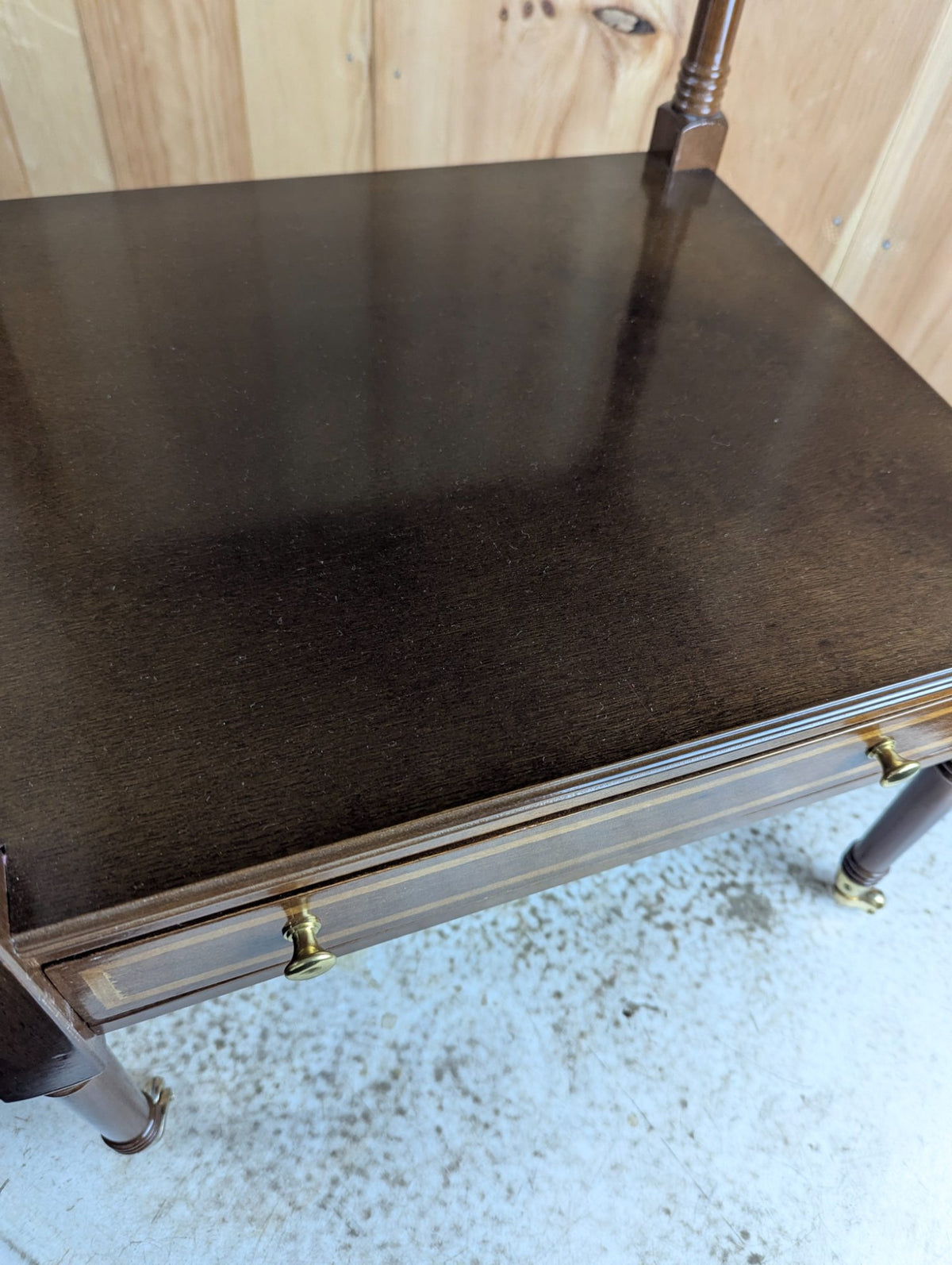 Bombay Two-Tier Dark Wood Accent Table 17.5" x 16" x 25"