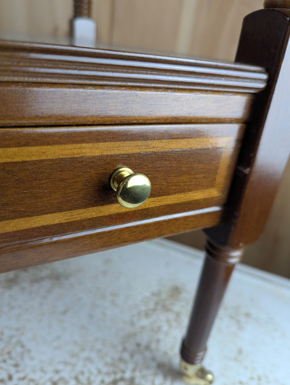 Bombay Two-Tier Dark Wood Accent Table 17.5" x 16" x 25"
