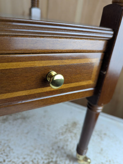 Bombay Two-Tier Dark Wood Accent Table 17.5" x 16" x 25"