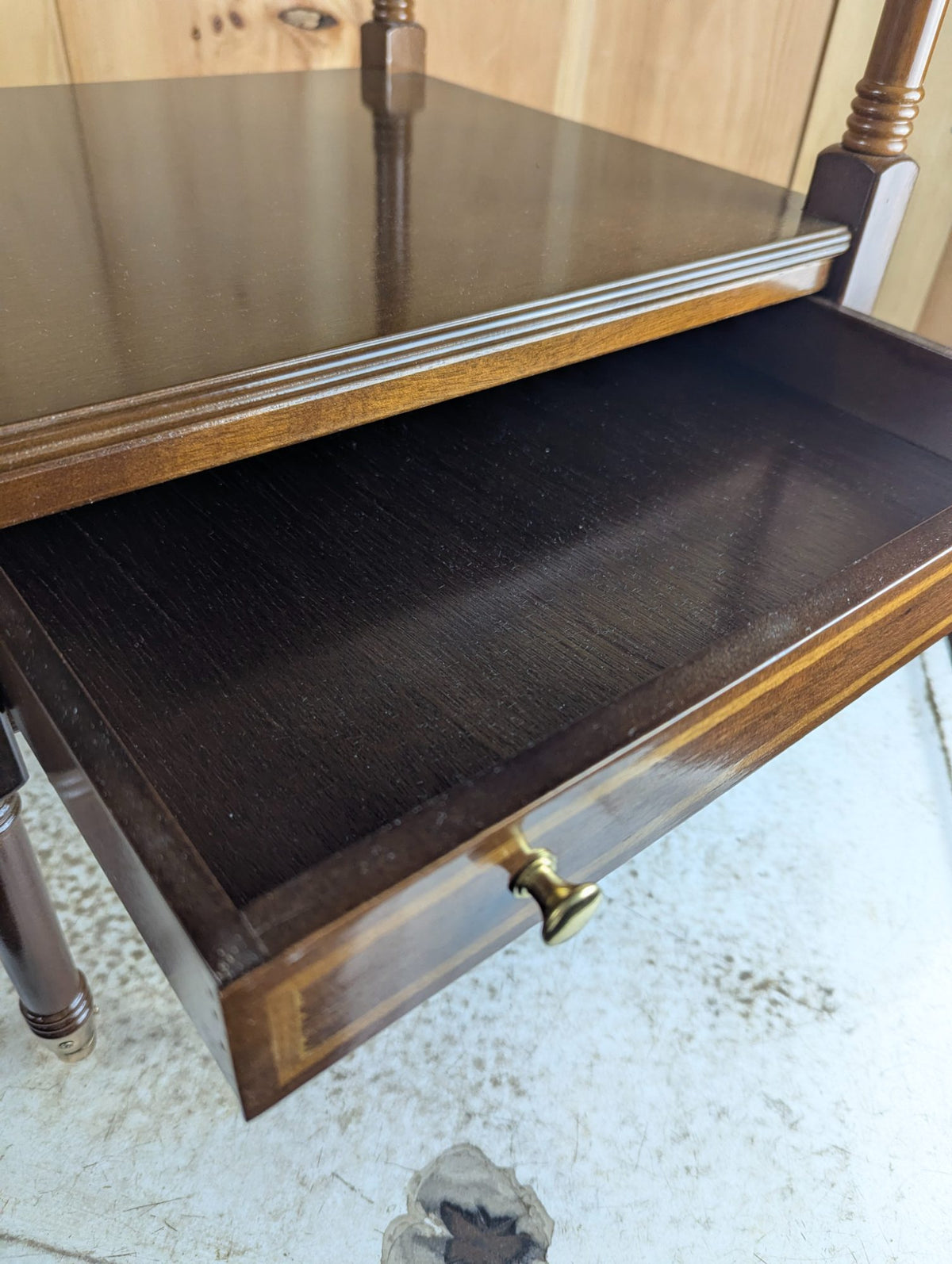 Bombay Two-Tier Dark Wood Accent Table 17.5" x 16" x 25"