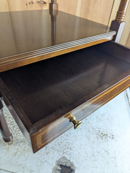 Bombay Two-Tier Dark Wood Accent Table 17.5" x 16" x 25"