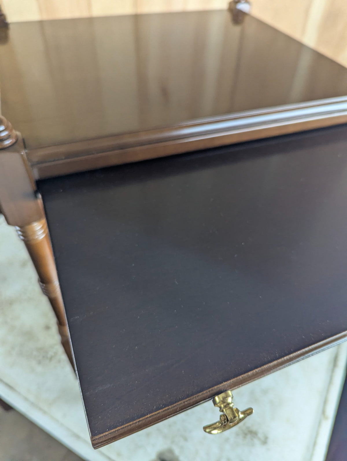 Bombay Two-Tier Dark Wood Accent Table 17.5" x 16" x 25"