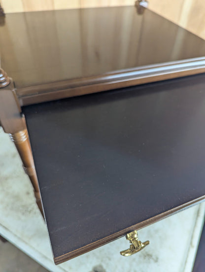 Bombay Two-Tier Dark Wood Accent Table 17.5" x 16" x 25"