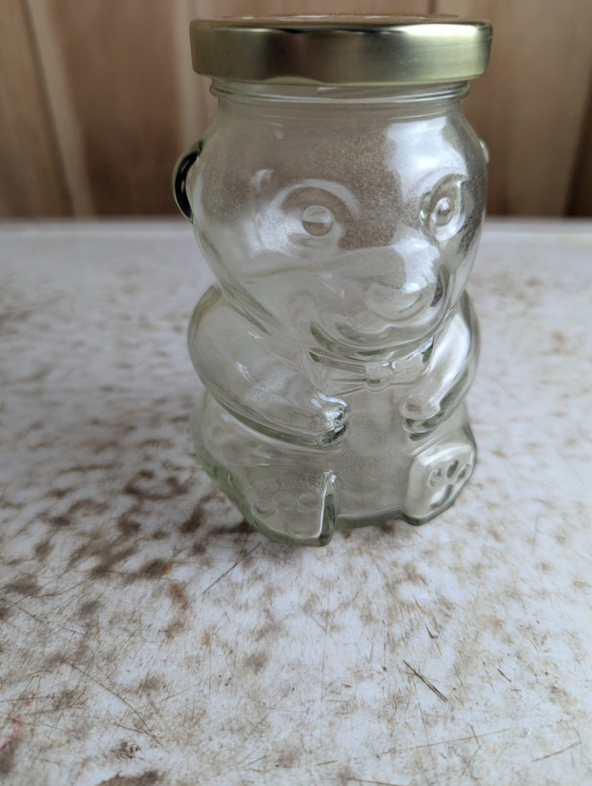 Small Bear Glass Jar 5" Tall