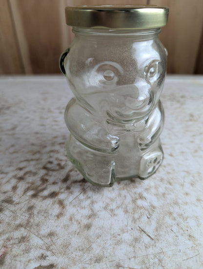 Small Bear Glass Jar 5" Tall