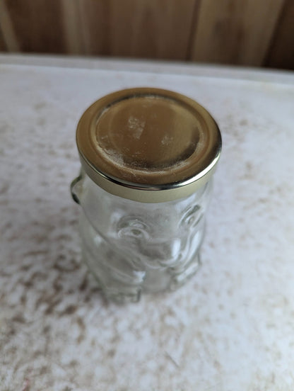 Small Bear Glass Jar 5" Tall