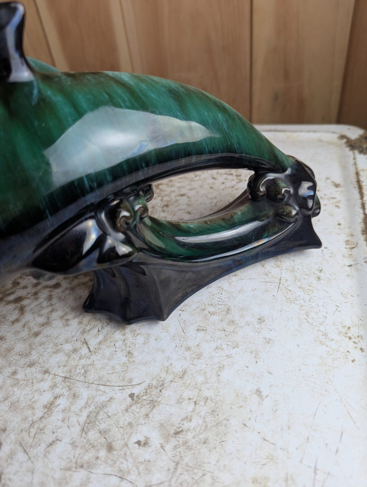 Pair of Vintage Blue Mountain Pottery Dolphin Figurines BMP 12" Long