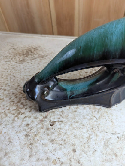 Pair of Vintage Blue Mountain Pottery Dolphin Figurines BMP 12" Long