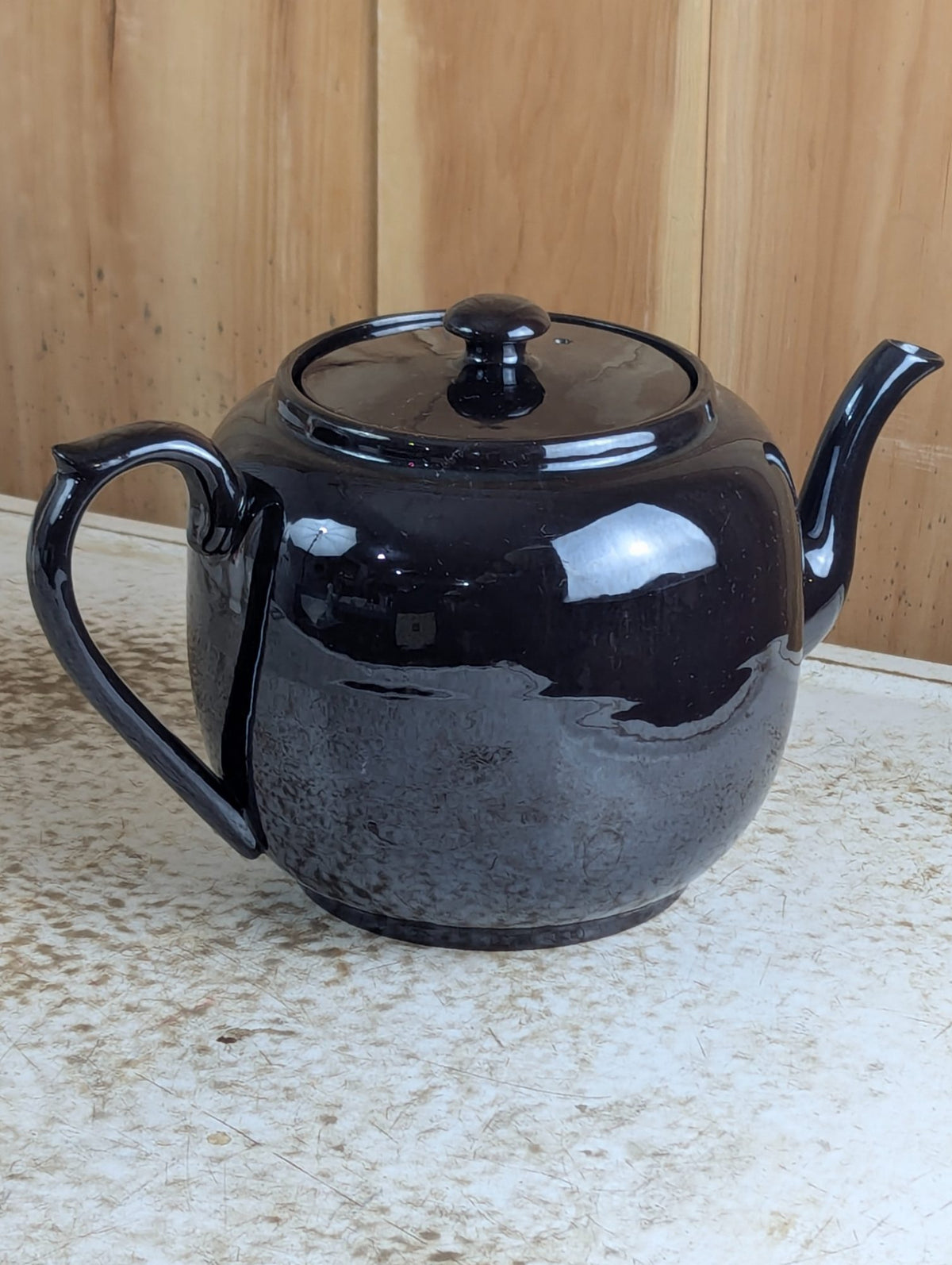 Vintage Gibsons England Black Glazed Ceramic Teapot