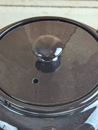 Vintage Gibsons England Black Glazed Ceramic Teapot
