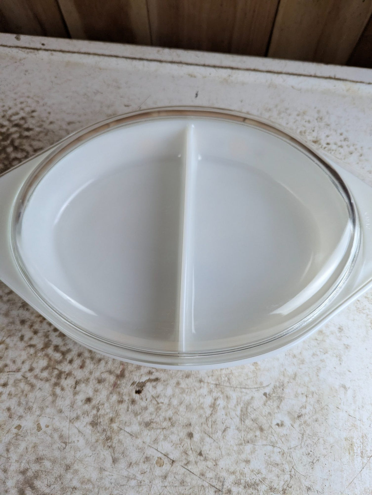 Vintage Pyrex Town and Country Divided Casserole Dish 1.5 Quart - With Lid