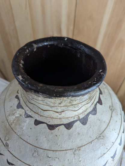 Antique Chinese Cizhou Ware Slip-Glazed Wine Jar 23" Tall