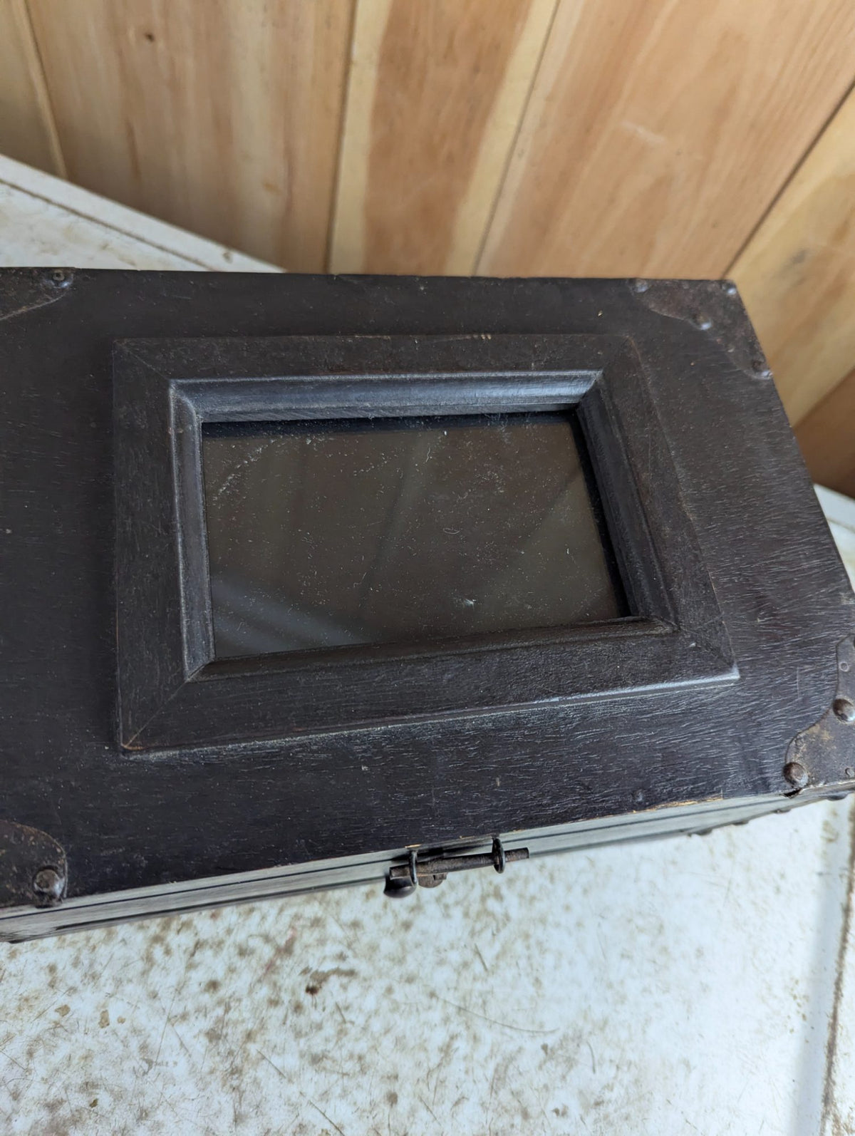 Antique Style Dark Wood Storage Box
