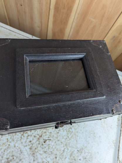 Antique Style Dark Wood Storage Box