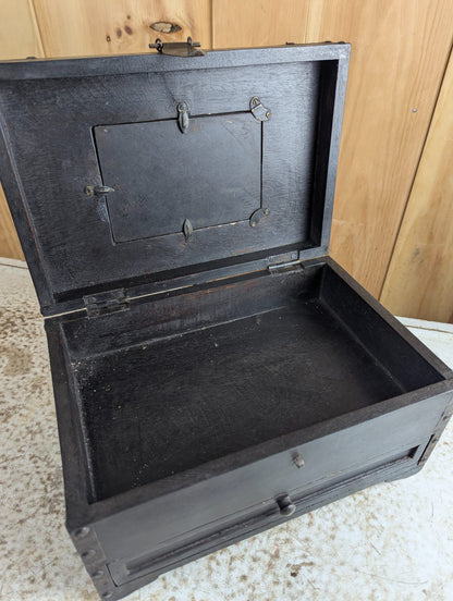 Antique Style Dark Wood Storage Box