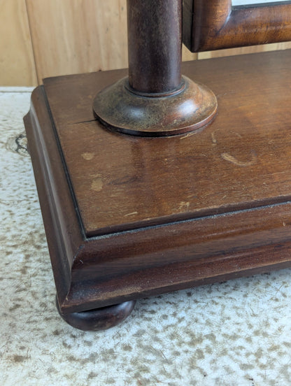 Antique Victorian Wooden Tabletop Dressing Shaving Mirror