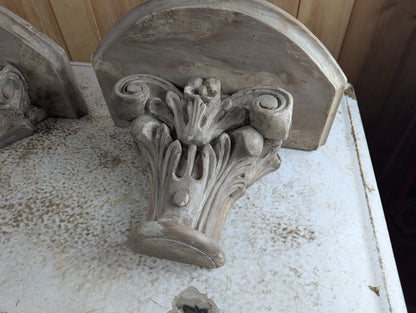 Pair of Wooden Classical Style Architectural Wall Brackets
