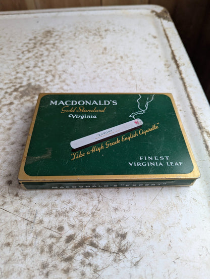 1950s Macdonald's Gold Standard Virginia Flat-50 Cigarette Tin